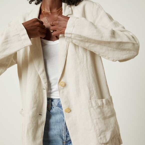 VELVET BY GRAYHAM SPENCER CASSIE LINEN BLAZER - Picture 2 of 9